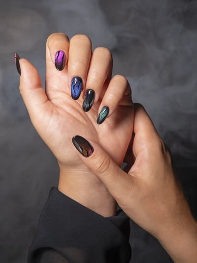 unghie halloween cats eyes